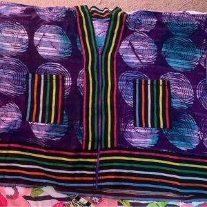 Colorful Striped and Patterned Top